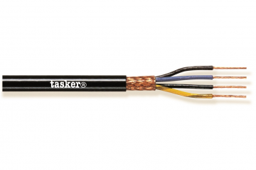 Red copper braided shielded cable 4 x 0,75 - CPR