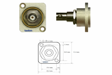 Panel adapter BNC female - BNC female