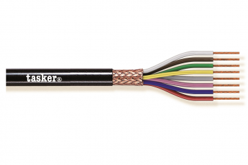 Red copper braided shielded cables 8 x 0,35 - CPR