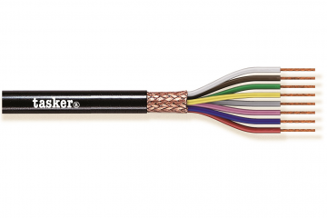 Red copper braided shielded cables 6 x 0,25 - CPR