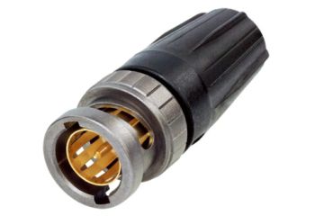 Male BNC connector 75Ω for 6 and 12G-SDI applications.