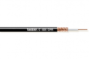 Red copper braided shielded cable 1 x 0,25 - CPR