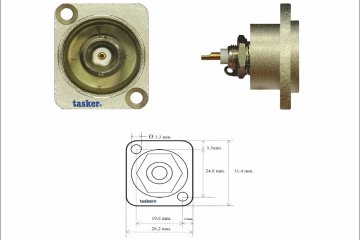 Panel adapter BNC female