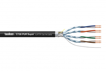 Cable LAN 7a S-F.T.P. in PUR 4x2x0,14mm²