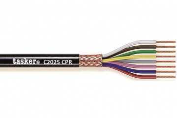 Red copper braided shielded cable 2 x 0,25 - CPR